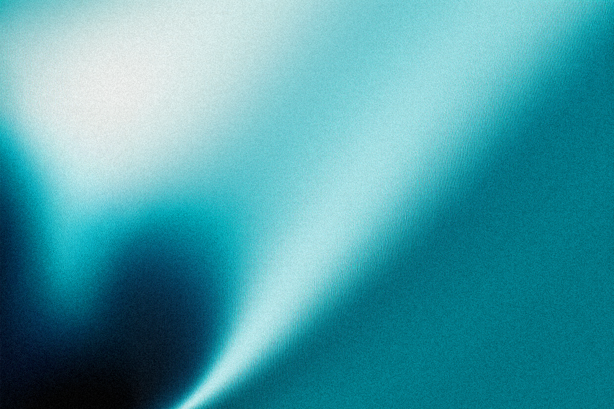 Schéma de trois mots qui se suivent séparés par une fleche (Comprendre, Tester, Créer) sur un fond abstrait bleu clair, bleu foncé et blanc avec un effet de bruit